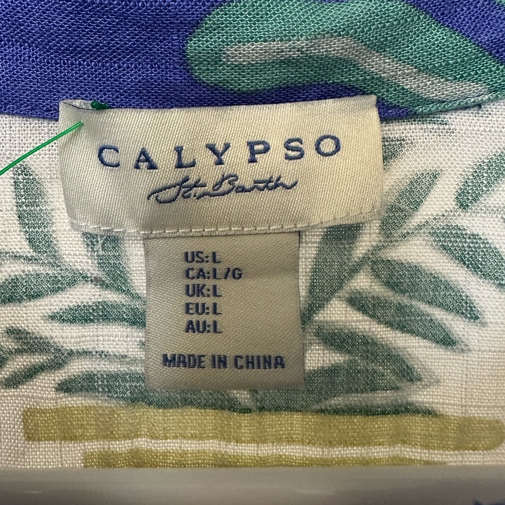 Calypso St. Barth Resort linen-blend shirt size Large - Picture 2 of 6